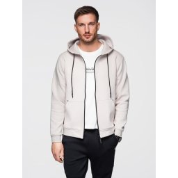 Ombre Sweatshirt unzipped hoodie in streetwear style - sand