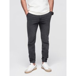 Ombre Men's JOGGERS denim pants with wash effect - grey