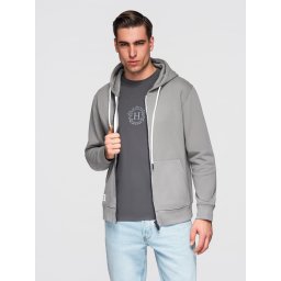 Мъжки суичър с цип Ombre BASIC - сив