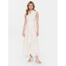 Desigual Рокля тип риза Moon 23SWVW59 Екрю Regular Fit