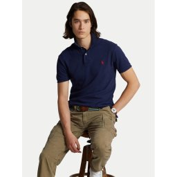 Polo Ralph Lauren Тениска с яка и копчета Core Replen 710795080 Тъмносин Slim Fit