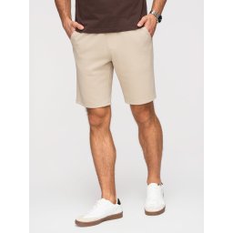Мъжки структурирани шорти REGULAR FIT - бежови