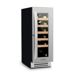 Klarstein Vinovilla охладител за вино 50 литра / 20 бутилки Стъклена врата Неръждаема стомана (HEA10-Vinovilla)