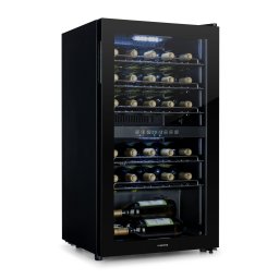 Klarstein Shiraz 29 Duo, охладител за вино, 2 зони, 80 л/29 бутилки, 5 - 22 °C, сензорен, черен (TK15-Shiraz-29D)