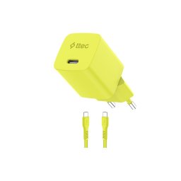 Зарядно ttec SmartCharger GaN 45W PD + Кабел USB-C, Neon Жълт