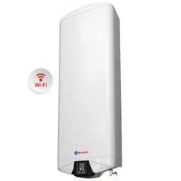 Бойлер Eldom Galant DU100FW-W, 100 л, Плосък, 3.3 kW, Eco режим, Вертикален и хоризонтален монтаж, WI-FI управление, Енергиен клас B, Бял