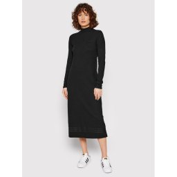 adidas Плетена рокля Rib HE6916 Черен Regular Fit
