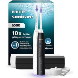 Комплект 2 електрически четки за зъби Philips Sonicare HX7419/01, 62 000 дв/мин, 21-дни живот на батерията, 3 режима, 3 интензитета, Сензор за натиск, Функция BrushSync, Черен/Бял