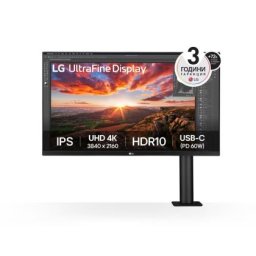 Монитор LG 32UN880K-B, 31.5" UltraFine Ergo 4K, IPS AG, DCI-P3 95%, 5ms, 350 cd/m2, 1000:1, 3840x2160, HDR 10, USB Type-C 60W, USB, HDMI, DisplayPort, AMD FreeSync, Speaker 5Wx2, LG Switch, Reader Mode, Tilt/Height/Swivel/Pivot/ Extend/Retract, Black
