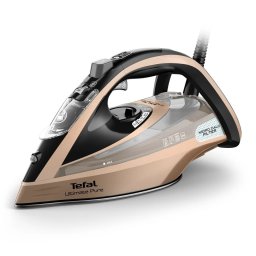 Tefal Ultimate Pure FV9852E0 - премиум парна ютия 3200W, 300g/min ударна пара, Micro-Calc - черна/розово злато