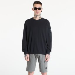 Суитшърт C.P. Company Cotton Crepe Crewneck Lens Sweater Black M