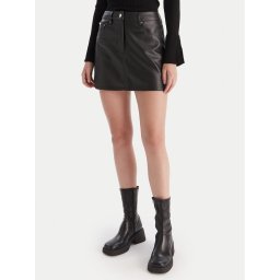 Calvin Klein Jeans Пола от имитация на кожа LV044D622G Черен Regular Fit