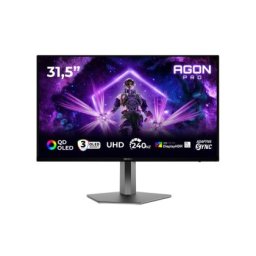 Монитор AOC AG326UZD2, 31.5" QD-OLED, 3840x2160@240Hz, 0.03ms GtG, 250cd m/2 (SDR), 1000cd m/2 (HDR), 1.500.000:1, 80M:1, Adaptive Sync, FlickerFree, LowBlue Mode, 8Wx2, Tilt, Height Adjust, Pivot, Swivel, 2xHDMI, DP, USB hub, KVM