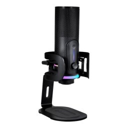 Микрофон Streamplify MIC Pro, 4 режима за улавяне на звука, USB-C, Jack 3.5mm, Mute бутон, RGB подсветка, черен