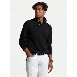 Polo Ralph Lauren Тениска с яка и копчета 710680790045 Черен Custom Slim Fit