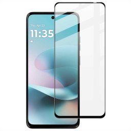 Извит удароустойчив стъклен протектор покриващ целия екран марка IMAK за Motorola G57 Power 5G - с черна рамка