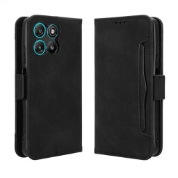 Кожен калъф тип портмоне с магнитна закопчалка за Motorola G57 Power 5G - черен