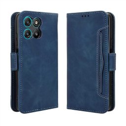 Кожен калъф тип портмоне с магнитна закопчалка за Motorola G57 Power 5G - тъмно син
