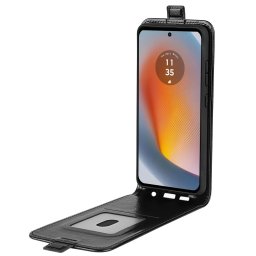 Кожен калъф flip за Motorola Edge 50 Fusion 5G - черен
