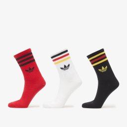 Чорапи adidas 3-Stripes Crew Socks 3 Pairs White/ Better Scarlet/ Black L