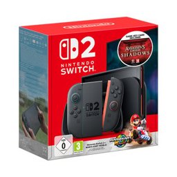 Конзола Nintendo Switch 2 + Mario Kart World & Assassin's Creed Shadows, 256GB, черна