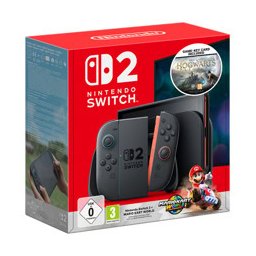 Конзола Nintendo Switch 2 + Mario Kart World & Hogwarts Legacy, 256GB, черна