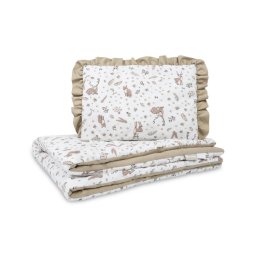 Спален комплект двулицев за бебешко креватче Forest Beige 75X95 25X35 Sensillo