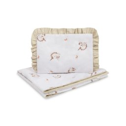 Спален комплект двулицев за бебешко креватче Unicorn Beige 75X95 25X35 Sensillo