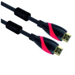 Кабел VCom CG525D, HDMI(м) към HDMI(м), 20м, черен, v1.4, позлатени накрайници, феритен