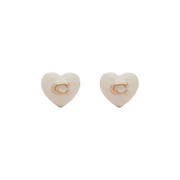 Coach Обици Enamel Heart Stud Earrings 37479226GLD100 Сребрист