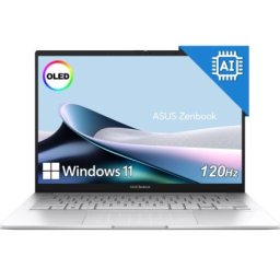 Лаптоп Asus Zenbook UX3405CA-ST787X, Intel Ultra 9 285H 2.9 GHz (24MB Cache, up to 5.4 GHz, 16 cores, 16 Threads), 14.0 OLED WQXGA+(WQ+) 2880X1800 16:10 Bend+500nits Glare , 120 Hz, LPDDR5X 32GB ( on board ),1TB SSD G4, Windows 11 Pro,Foggy Silver