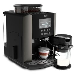 Krups EA819E10 Arabica Latte – кафеавтомат 15 бара, LCD, резервоар за мляко, 260г зърна