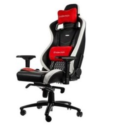 Геймърски стол noblechairs EPIC, естествена кожа, черен/бял/червен