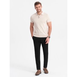 Ombre Men's smart chino pants SLIM FIT - black