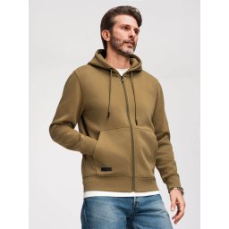 Ombre Men's unbuttoned BASIC sweatshirt - olive