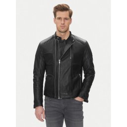 Serge Pariente Кожено яке Couture Черен Slim Fit