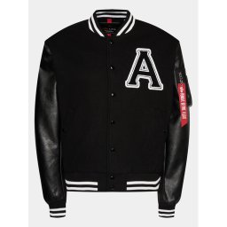Alpha Industries Яке бомбър College 146111 Черен Relaxed Fit