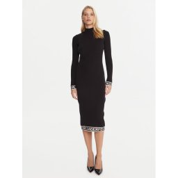 KARL LAGERFELD Плетена рокля A4W13028 Черен Slim Fit
