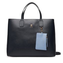 Дамска чанта Tommy Hilfiger Th Icon Satchel AW0AW17683 Тъмносин