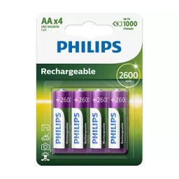 Philips Rechargeable HR6 AA, 2600 mAh, 4-blister (R6B4B260/10)