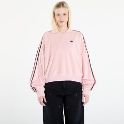 Тениска adidas Terry Towel V Neck Long Sleeves Polo Shirt Sandy Pink XS
