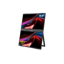 Verbatim Portable Dual Monitor – 15.6" преносим монитор с 2x IPS, USB-C, Mini HDMI, HDR, VESA