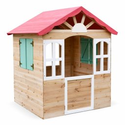 Детска дървена къщичка за игра на открито GINGER HOME – за двор и градина, 115×102×129 см...