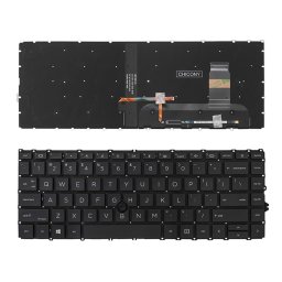 Клавиатура за лаптоп HP, съвместима със серия EliteBook 840 G7, черна, без рамка, малък Enter, с подсветка