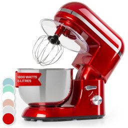 Klarstein Bella Elegance, кухненски робот, 1800 W, 1.7 к.с., 6 степени, 5 литра, червен (TK2-Bella EleganceR)