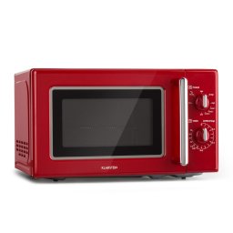 Klarstein Caroline, микровълнова фурна, 20 л, 700/1000 W, Ø 25.5 см, QuickSelect, ретро, червено (DSM4-Caroline-rot)