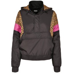 Women's jacket AOP Mixed Pull Over Black/leo
