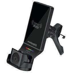 Безжична стойка за кола ProMate, MagDrive-Trio.Black 3-in-1 Wireless Car Charging station w/ 15W MagSafeCompatible Charger, 3.5W Apple Watch Charger and 4.5W AirPods Charger - Черна