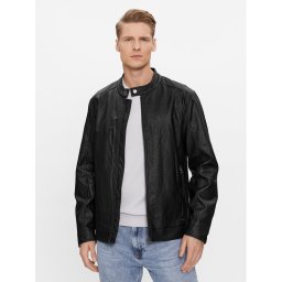 Guess Яке от имитация на кожа M4RL08 WFW30 Черен Regular Fit