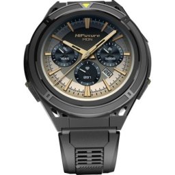 Часовник HiFuture Active Black Yellow, *1.43" AMOLED, Dual Band GPS +Compass + Altimeter 466*466, Powered by Dual Core & Syntra AI, Bluetooth Call, 5ATM Waterproof, 24/7 True Heart Rate & Blood Oxygen Sensor, Up to 10 days daily use
